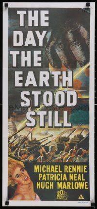 6f0372 DAY THE EARTH STOOD STILL Aust daybill R1970s Robert Wise, art of giant hand & Patricia Neal!
