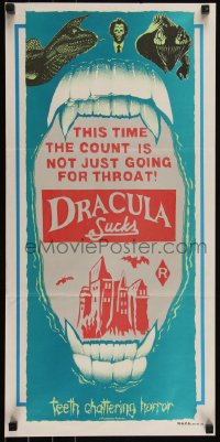 6f0377 ROADSHOW Aust daybill 1980s Dracula Sucks, this time he is not just going for the throat!