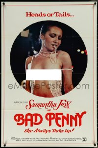 6f0764 BAD PENNY 25x38 1sh 1978 heads or tails, Samantha Fox is always a winner, x-rated, cool image!