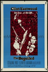 6f0773 BEGUILED 1sh 1971 cool psychedelic art of Clint Eastwood & Geraldine Page, Don Siegel