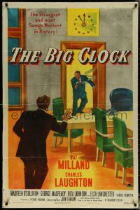 6f0778 BIG CLOCK 1sh 1948 Ray Milland in the strangest and most savage manhunt in history!