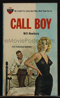 6f1383 CALL BOY paperback book 1961 he lived for love and was well paid for it, sexy cover art!