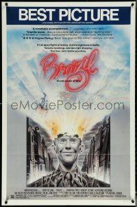 6f0793 BRAZIL 1sh 1985 Terry Gilliam, Jonathan Pryce, cool totally different sci-fi fantasy art!