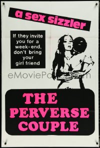 6f1147 PERVERSE COUPLE Canadian 1sh 1976 day-glo taglines, sexy art, different & ultra rare!