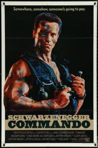 6f0816 COMMANDO int'l 1sh 1985 Arnold Schwarzenegger is going to make someone pay!
