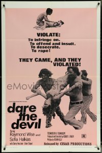 6f0828 DARE THE DEVIL 1sh 1969 dune buggy hoodlums came and violated women, ultra rare!