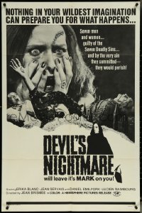 6f0844 DEVIL'S NIGHTMARE 1sh 1972 Erika Blanc, wild different Satanic horror images, ultra-rare!