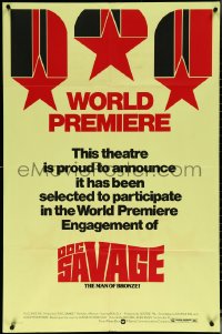 6f0855 DOC SAVAGE 1sh 1975 Ron Ely is The Man of Bronze, George Pal, ultra rare world premiere!
