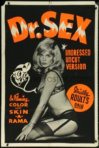6f0861 DR. SEX 1sh 1964 Ted V. Mikels, uncut version in flaming color & Skin-A-Rama, ultra rare!