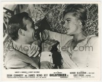6f1415 GOLDFINGER English FOH LC R1960s Sean Connery as James Bond & Honor Blackman laying on hay!