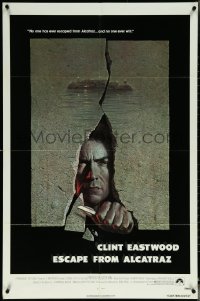 6f0881 ESCAPE FROM ALCATRAZ 1sh 1979 Eastwood busting out by Lettick, Don Siegel prison classic!