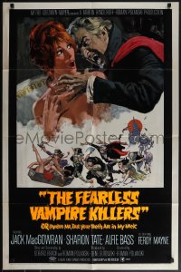6f0891 FEARLESS VAMPIRE KILLERS style B 1sh 1967 great Frank Frazetta art, plus Sharon Tate attacked!