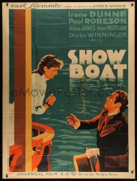 6f0060 SHOW BOAT French 1p 1937 Irene Dunne, James Whale, different art by Koutachy, ultra rare!