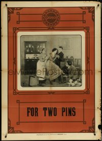 6f0026 FOR TWO PINS French 30x42 1913 Leonce Perret, husband & wife pretend to be hurt, ultra rare!