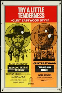 6f0948 GOOD, THE BAD & THE UGLY/HANG 'EM HIGH 1sh 1969 Clint Eastwood, try a little tenderness!