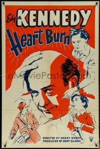 6f0962 HEART BURN 1sh 1942 Edgar Kennedy thinks he can convince family he is sick, ultra rare!