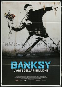 6f0113 BANKSY & THE RISE OF OUTLAW ART Italian 1p 2020 great art of rioter throwing flowers!