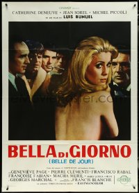 6f0115 BELLE DE JOUR Italian 1p R1970s Luis Bunuel, close up of sexy half-naked Catherine Deneuve!