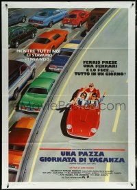 6f0133 FERRIS BUELLER'S DAY OFF Italian 1p 1987 best different art of Broderick & friends in Ferrari!