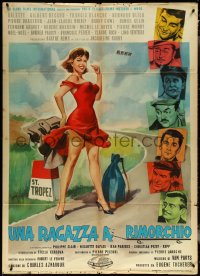 6f0141 HITCH-HIKE Italian 1p 1963 Les Petits Matins, sexiest Agatha Aems by Longi, ultra rare!