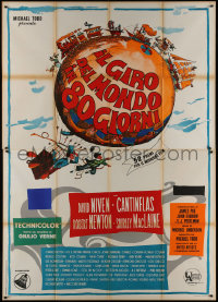 6f0167 AROUND THE WORLD IN 80 DAYS Italian 2p R1968 completely different hot air balloon artwork!