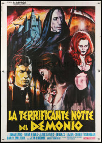 6f0181 DEVIL'S NIGHTMARE Italian 2p 1972 montage art of Death looming over top cast, ultra rare!
