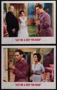 6f0694 CAT ON A HOT TIN ROOF 2 LCs R1966 Elizabeth Taylor as Maggie the Cat, Paul Newman, Ives!