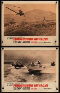 6f0702 FROM RUSSIA WITH LOVE 2 LCs 1964 Sean Connery as James Bond 007, helicopter scene and boats!
