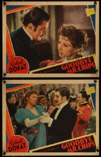 6f0703 GOODBYE MR. CHIPS 2 LCs 1939 Robert Donat, pretty Greer Garson, from James Hilton's novel!