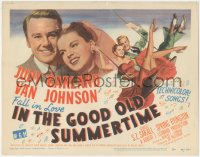 6f0413 IN THE GOOD OLD SUMMERTIME TC 1949 wonderful art of Judy Garland & Van Johnson swinging!