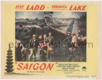 6f0501 SAIGON LC #7 1948 Alan Ladd, Veronica Lake & others by airplane wreckage in Vietnam!