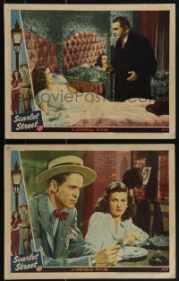 6f0721 SCARLET STREET 2 LCs 1945 Fritz Lang classic noir, Edward G. Robinson, Joan Bennett, Duryea!
