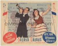 6f0505 SECOND CHORUS LC 1940 Fred Astaire w/trumpet & Paulette Goddard by giant sheet music, rare!