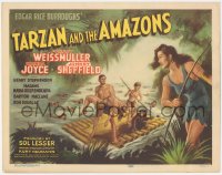 6f0426 TARZAN & THE AMAZONS TC 1945 Johnny Weissmuller, Brenda Joyce & Johnny Sheffield, great art!