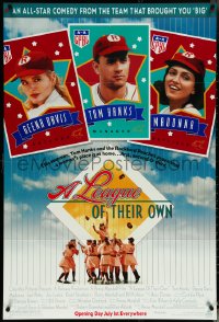 6f1029 LEAGUE OF THEIR OWN advance DS 1sh 1992 Tom Hanks, Madonna, Geena Davis, women's baseball!