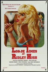 6f1041 LOOSE TIMES AT RIDLEY HIGH 1sh 1984 Hans Christan, sexy artwork of girl w/pencil in her mouth!