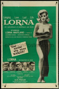 6f1043 LORNA 1sh 1964 sexy Lorna Maitland in Russ Meyer sex classic over green background!