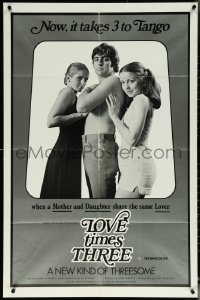 6f1048 LOVE TIMES THREE 1sh 1970s Nancy Rhodes, Julie Landon & Billie Schmidt, threesome, rare!