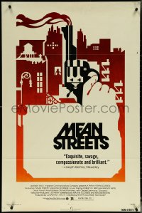 6f1075 MEAN STREETS 1sh 1973 Robert De Niro, Martin Scorsese, cool artwork of hand holding gun!