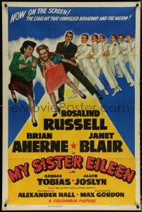 6f1098 MY SISTER EILEEN style B 1sh 1942 Rosalind Russell in stage hit that convulsed Broadway!