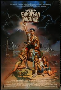 6f1107 NATIONAL LAMPOON'S EUROPEAN VACATION 1sh 1985 Chevy Chase, wacky fantasy art by Vallejo!