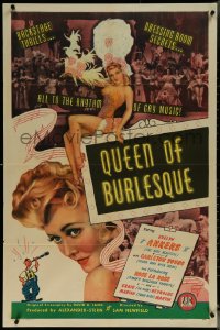 6f1165 QUEEN OF BURLESQUE 1sh 1946 super sexy showgirl Evelyn Ankers is the Body Beautiful!