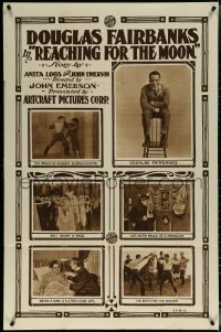 6f1176 REACHING FOR THE MOON rotogravure 1sh 1917 Douglas Fairbanks tries the impossible, ultra rare