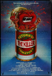 6f1182 RETURN OF THE KILLER TOMATOES 1sh 1988 Darrow art, they were out for blood & now they're back