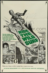 6f1185 RIDE THE WILD SURF military 1sh 1964 Fabian, ultimate poster for surfers, ultra rare!