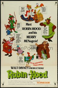 6f1191 ROBIN HOOD int'l 1sh 1973 in Walt Disney's cartoon version he's a fox w/Merry MENagerie!