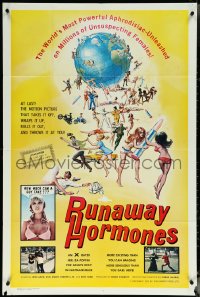 6f1199 RUNAWAY HORMONES 1sh 1972 Rene Bond, wild art of sex-crazed females!