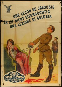 6f0297 LESSON IN JEALOUSY 39x55 special poster 1913 Sidney Drew, Clara Kimball Young, ultra rare!