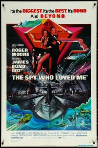 6f1238 SPY WHO LOVED ME 1sh 1977 great art of Roger Moore as James Bond by Bob Peak!