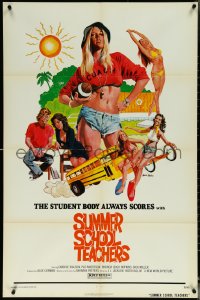 6f1263 SUMMER SCHOOL TEACHERS 1sh 1975 John Solie art of sexy coach & bikini girls!